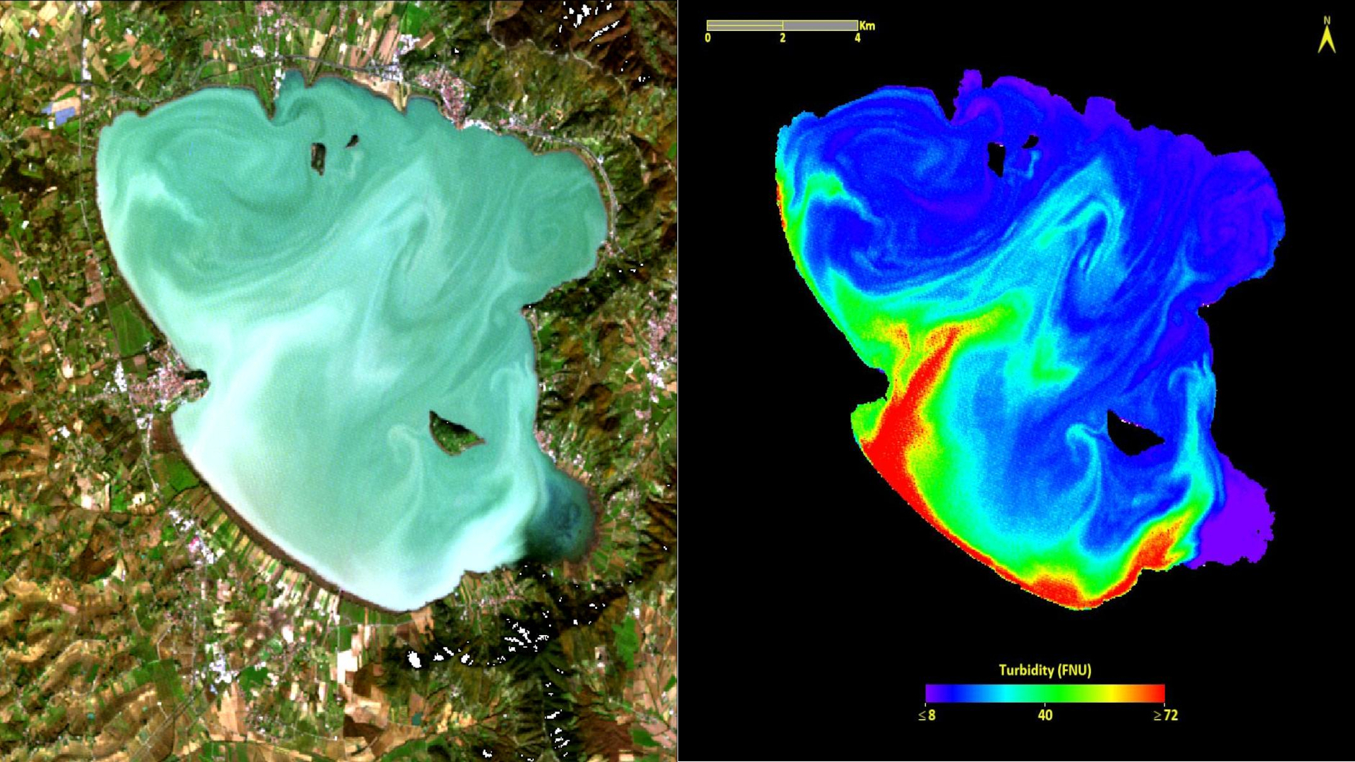 PRISMA for turbidity assessment of inland waters