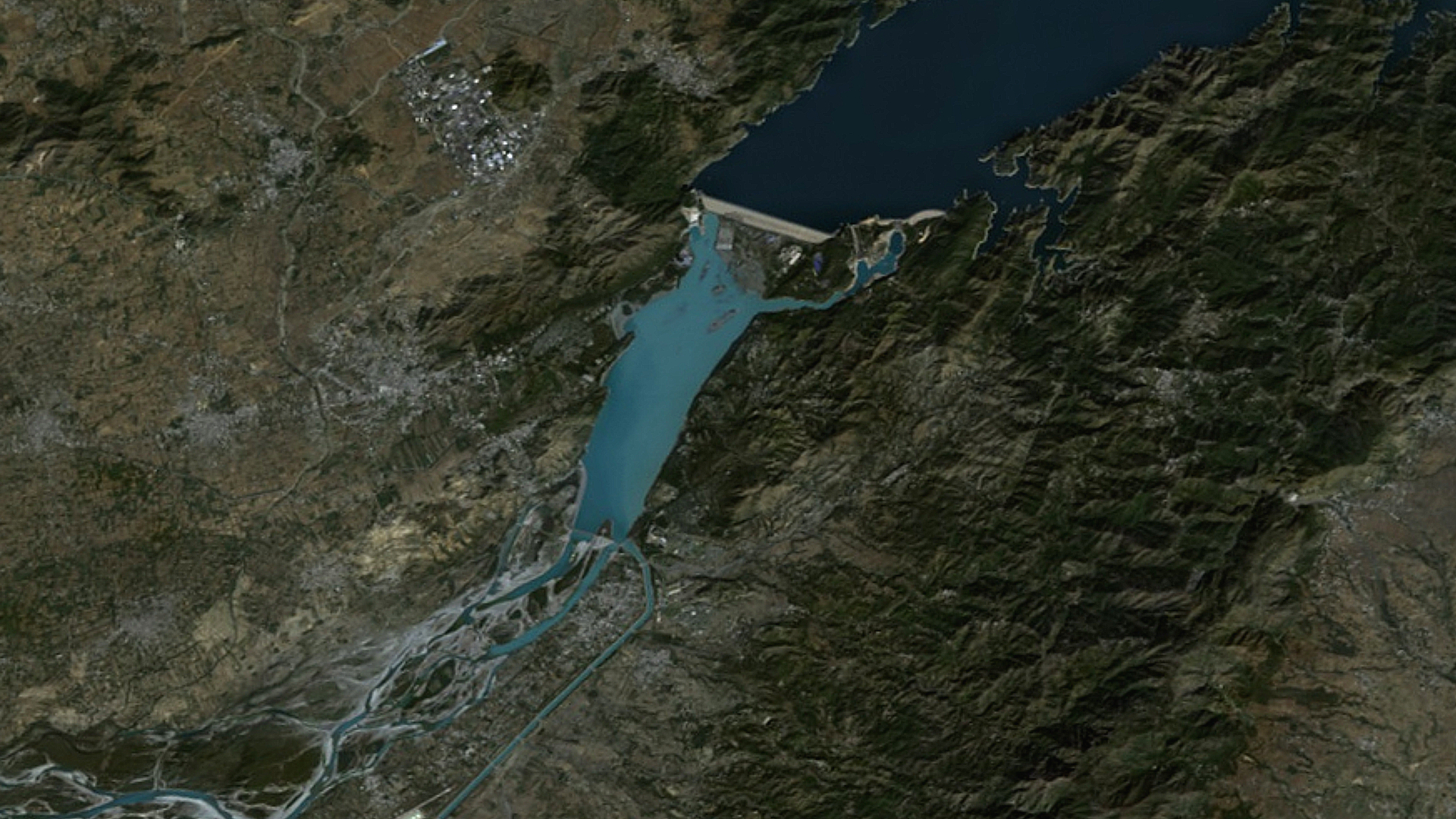 The Tarbela dam on the Indus river