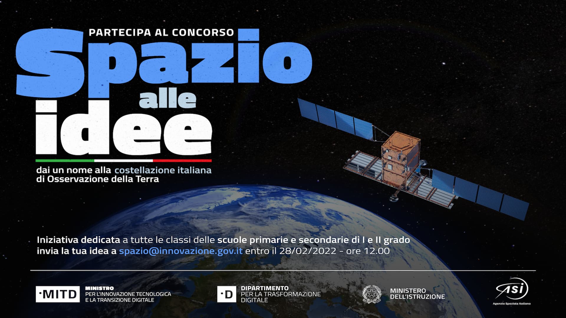 Spazio, via al concorso per il nome della costellazione satellitare italiana di Osservazione della Terra