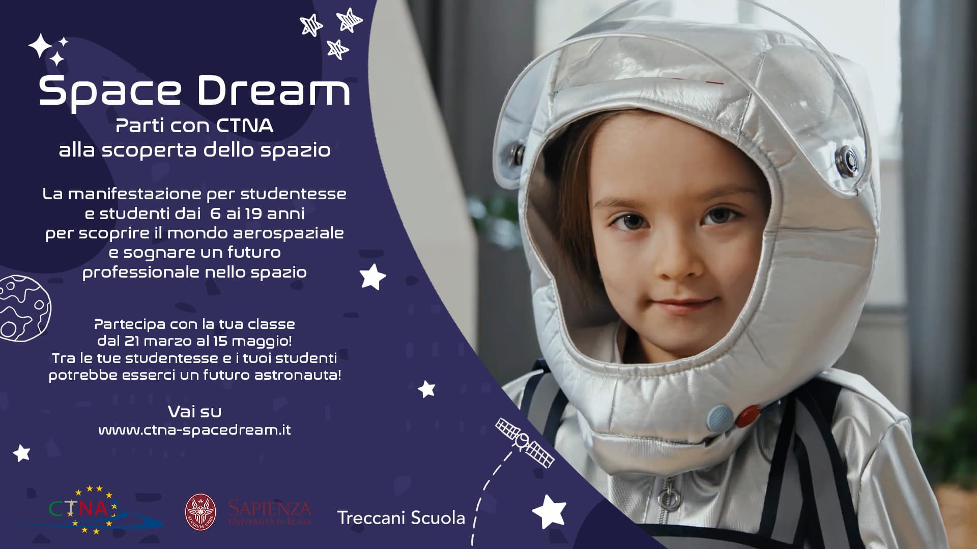 ASI - Torna “Space Dream”, l’iniziativa di CTNA con l’Università “La Sapienza” per portare le scuole nello spazio