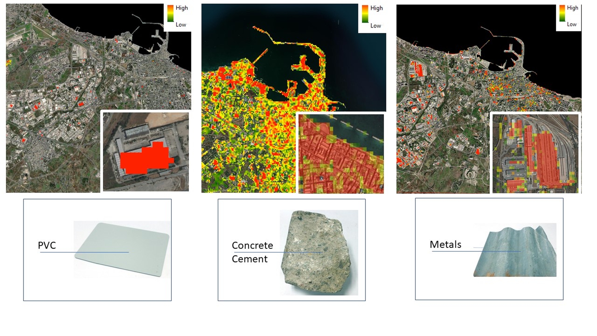 PRISMA for extraction of cover materials in urban areas