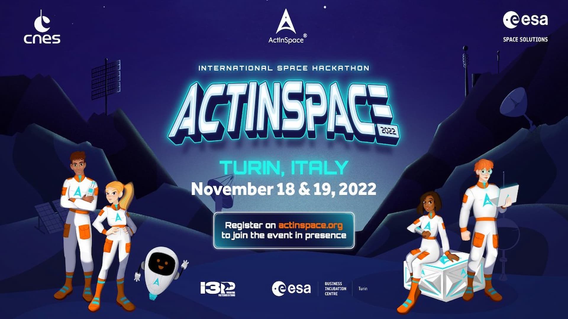 ASI - L’hackathon internazionale ActInSpace® 2022 atterra a Torino con I3P