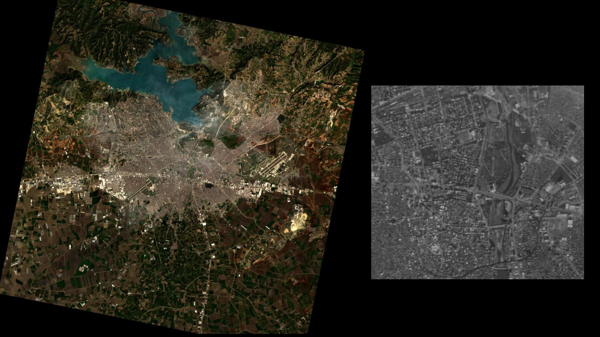PRISMA observes the earthquake areas in Turkey. PRISMA hyperspectal image on Adana.