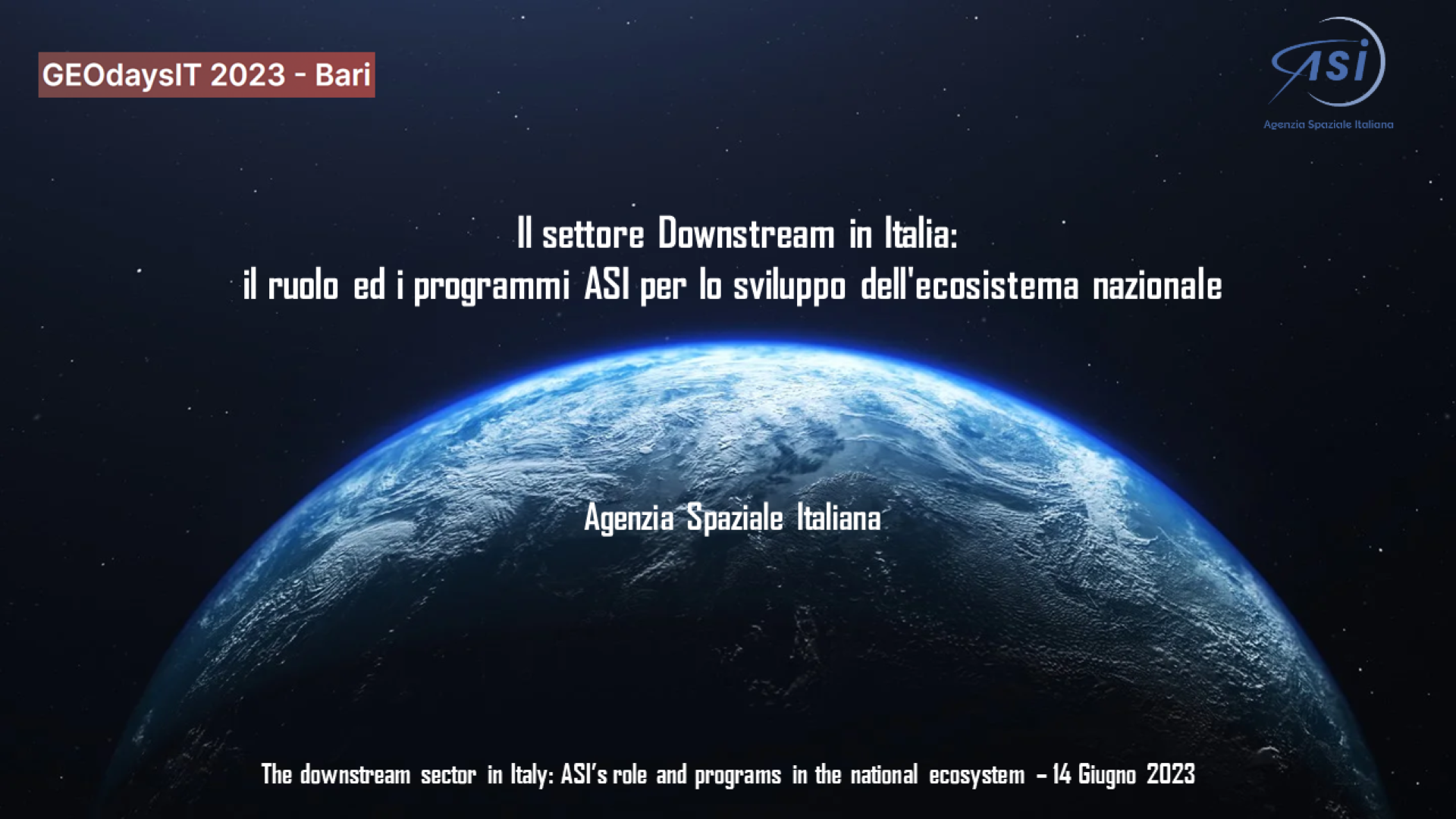 ASI - Le iniziative ASI per il settore downstream presentate ai “GEOdays”